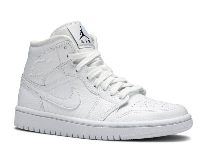 AIR JORDAN 1 MID 'WHITE SNAKESKIN' REPLICA - immagine 2