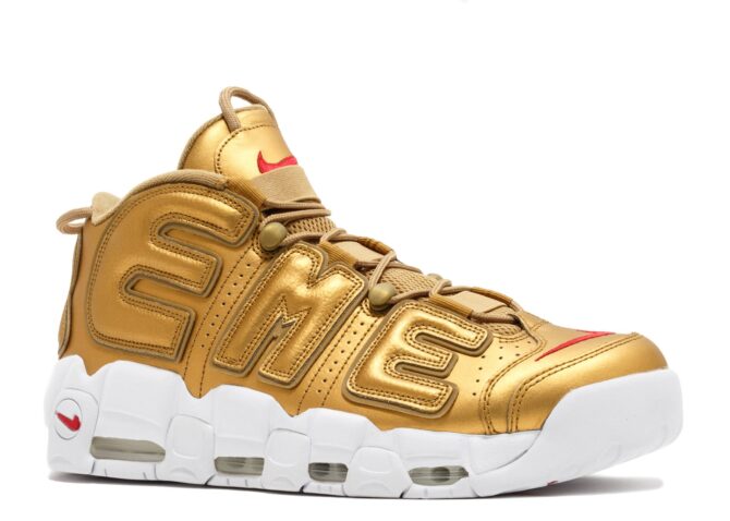 REPLICA SUPREME X AIR MORE UPTEMPO 'ORO METALLICO' REPLICA AIR MORE UPTEMPO 2020 - immagine 2