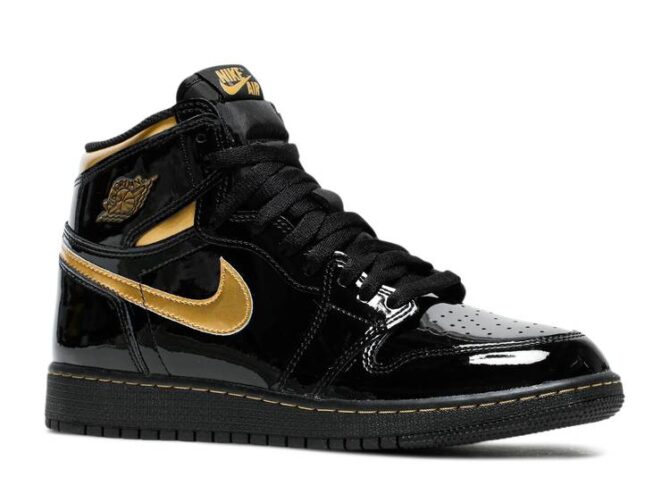 AIR JORDAN 1 RETRO HIGH OG 'NERO ORO METALLICO' REPLICA - immagine 2