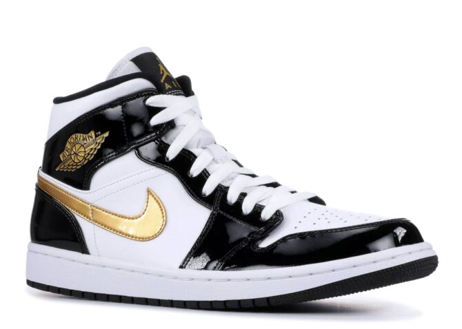 AIR JORDAN 1 MID PATENT 'ORO NERO' REPLICA - immagine 3