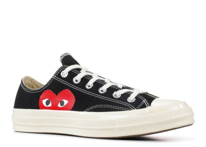 REPLICA CONVERSE COMME DES GARÇONS PLAY X CHUCK 70 LOW 'BLACK WHITE' REPLICA CONVERSE - immagine 2