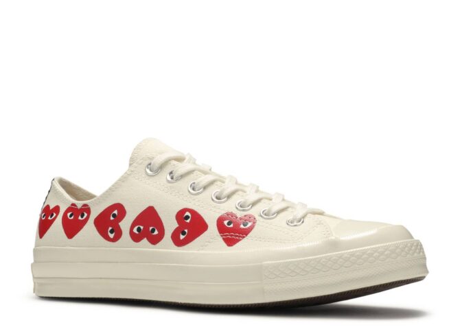 REPLICA CONVERSE COMME DES GARÇONS PLAY X CHUCK 70 LOW TOP 'MULTI HEART' - immagine 2