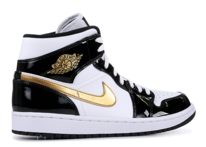 AIR JORDAN 1 MID PATENT 'ORO NERO' REPLICA - immagine 2