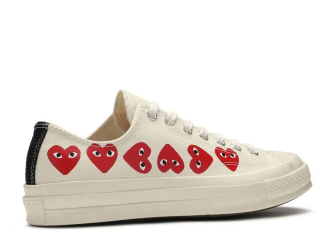 REPLICA CONVERSE COMME DES GARÇONS PLAY X CHUCK 70 LOW TOP 'MULTI HEART' - immagine 3
