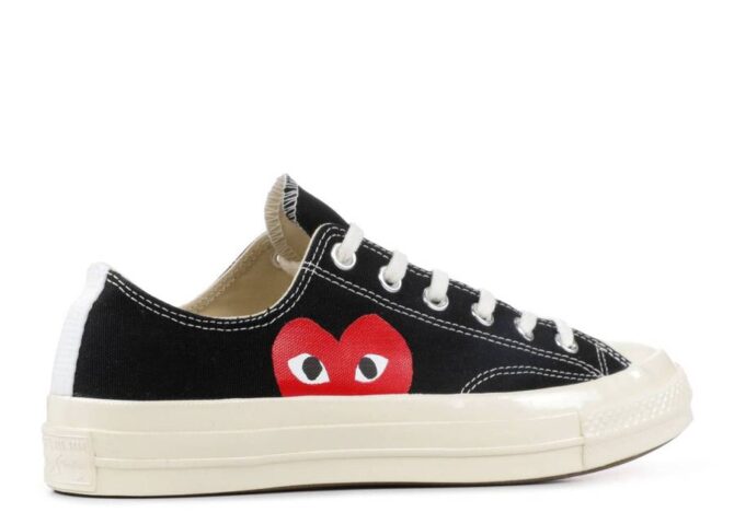 REPLICA CONVERSE COMME DES GARÇONS PLAY X CHUCK 70 LOW 'BLACK WHITE' REPLICA CONVERSE - immagine 3