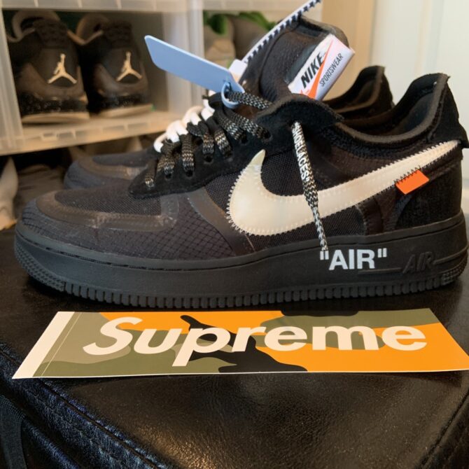 REPLICA AIR FORCE ONE OFF-WHITE NERO - immagine 2