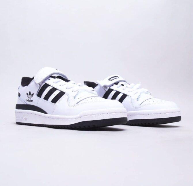 REPLICA ADIDAS FORUM BASSO BIANCO NERO - immagine 3