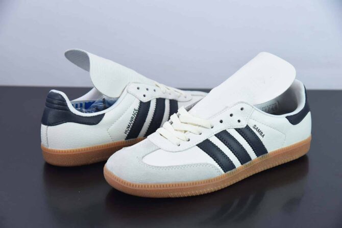 ADIDAS SAMBA X AD 'HUMANRACE WHITE NIGHT GREY' REPLICA - immagine 7