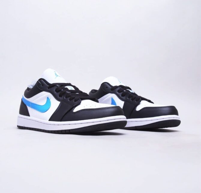 REPLICA AIR JORDAN 1 BASSE NERO UNIVERSITY BLUE - immagine 3