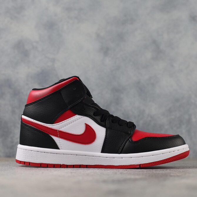 AIR JORDAN 1 MID 'NERO FIRE RED' REPLICA - immagine 5