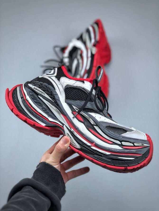 REPLICA BALENCIAGA PLATFORM REDUCED ‘NERE, GRIGIE E ROSSE’ - immagine 7
