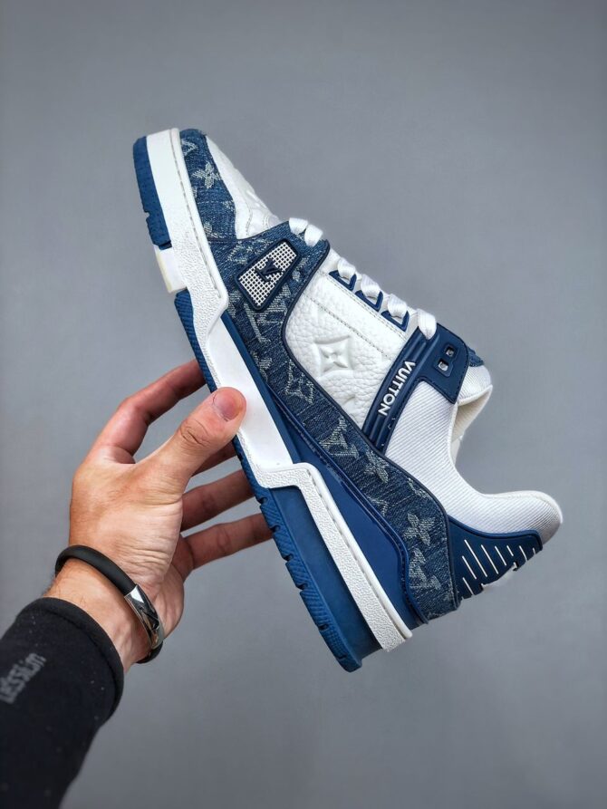 LOUIS VUITTON LV TRAINER 'BLU' REPLICA - immagine 7