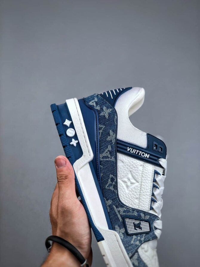 LOUIS VUITTON LV TRAINER 'BLU' REPLICA - immagine 5