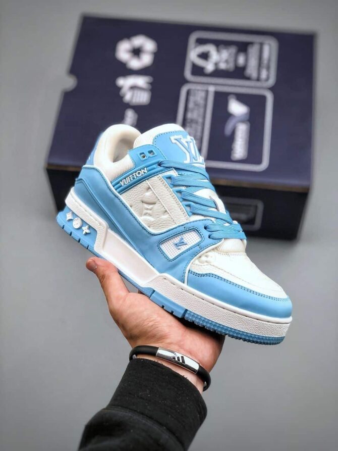 LOUIS VUITTON LV TRAINER 'AZZURRE' REPLICA - immagine 9
