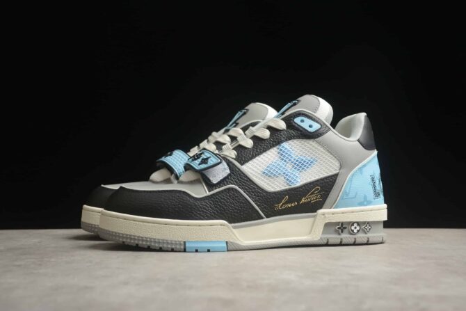 REPLICA LOUIS VUITTON LV TRAINER 'BLU, GRIGIE E NERE' - immagine 6