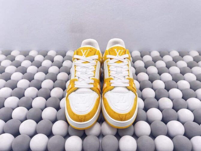 REPLICA LOUIS VUITTON LV TRAINER 'DENIM ORANGE' - immagine 8