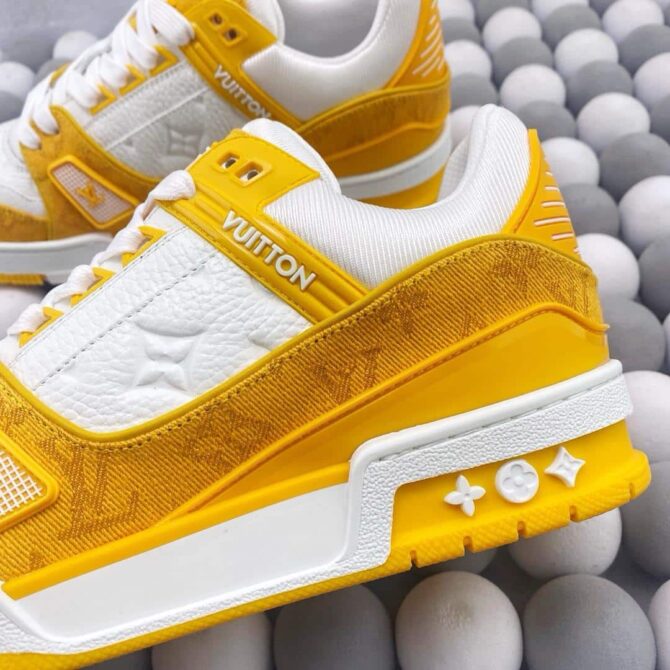 REPLICA LOUIS VUITTON LV TRAINER 'DENIM ORANGE' - immagine 2