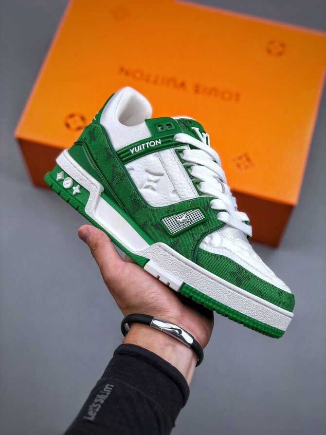 LOUIS VUITTON LV TRAINER 'VERDE' REPLICA - immagine 8