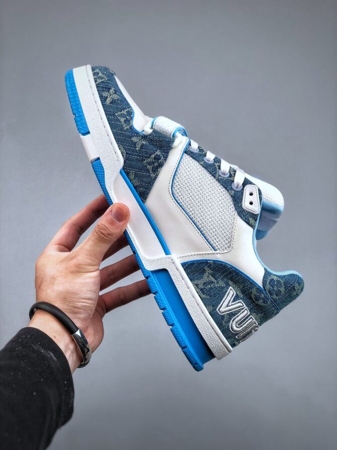 LOUIS VUITTON LV TRAINER REPLICA 'MONOGRAM DENIM' - immagine 8