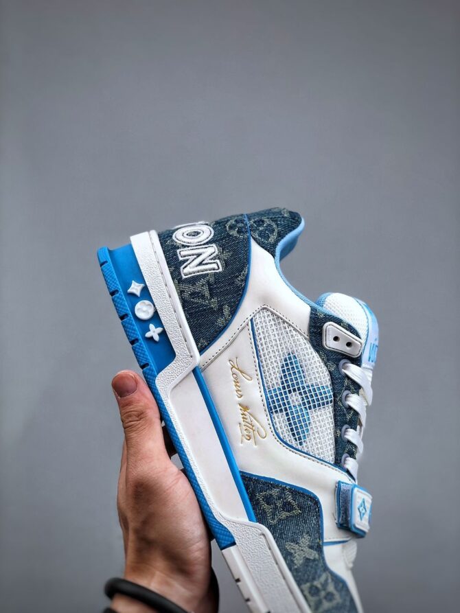 LOUIS VUITTON LV TRAINER REPLICA 'MONOGRAM DENIM' - immagine 5