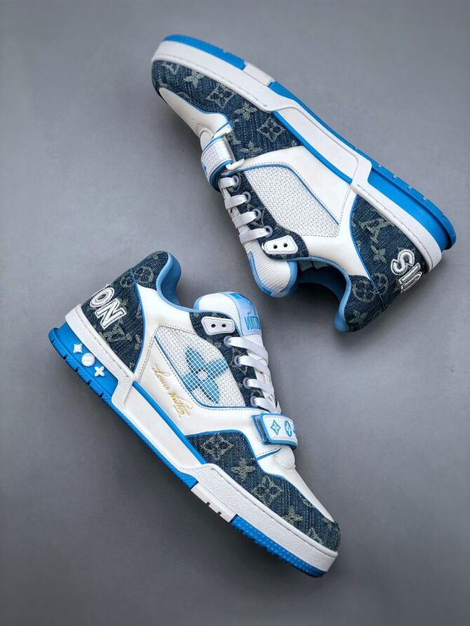 LOUIS VUITTON LV TRAINER REPLICA 'MONOGRAM DENIM' - immagine 3