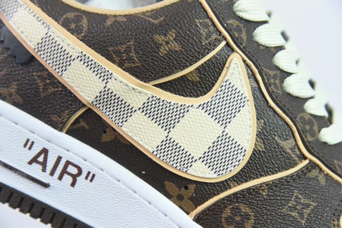 REPLICA AIR FORCE 1 X LOUIS VUITTON 'MARRONI' - immagine 4