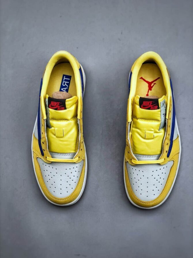 TRAVIS SCOTT X JORDAN RETRO 1 LOW 'CANARY' REPLICA - immagine 6